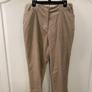 Lauren Ralph Lauren Womens 14W Tan Velvet Pants